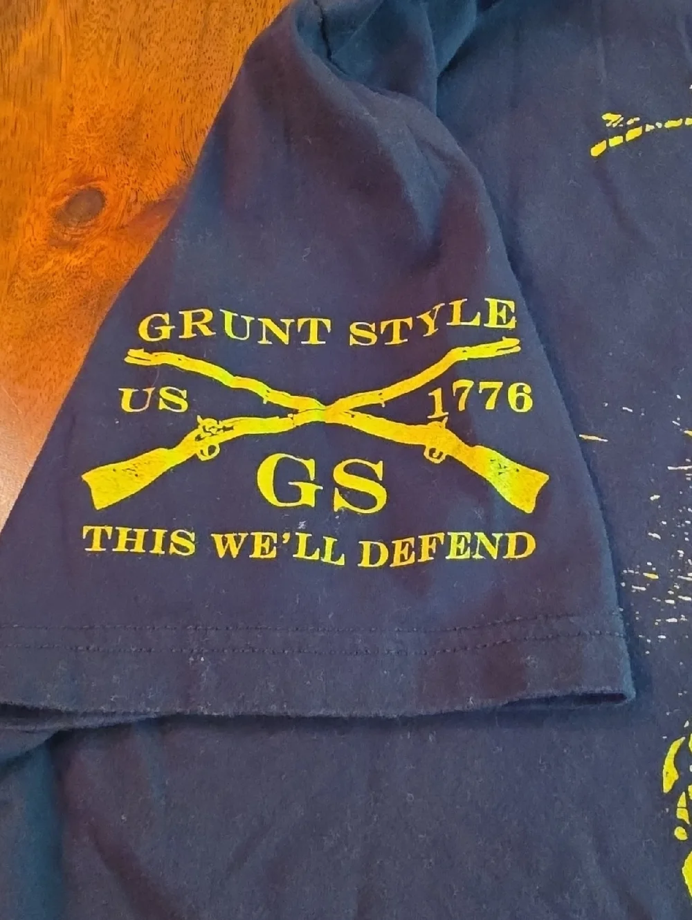 Grunt Style Mens Black And Yellow Dont Tread On Me T Shirt Short Sleeve Sz XL